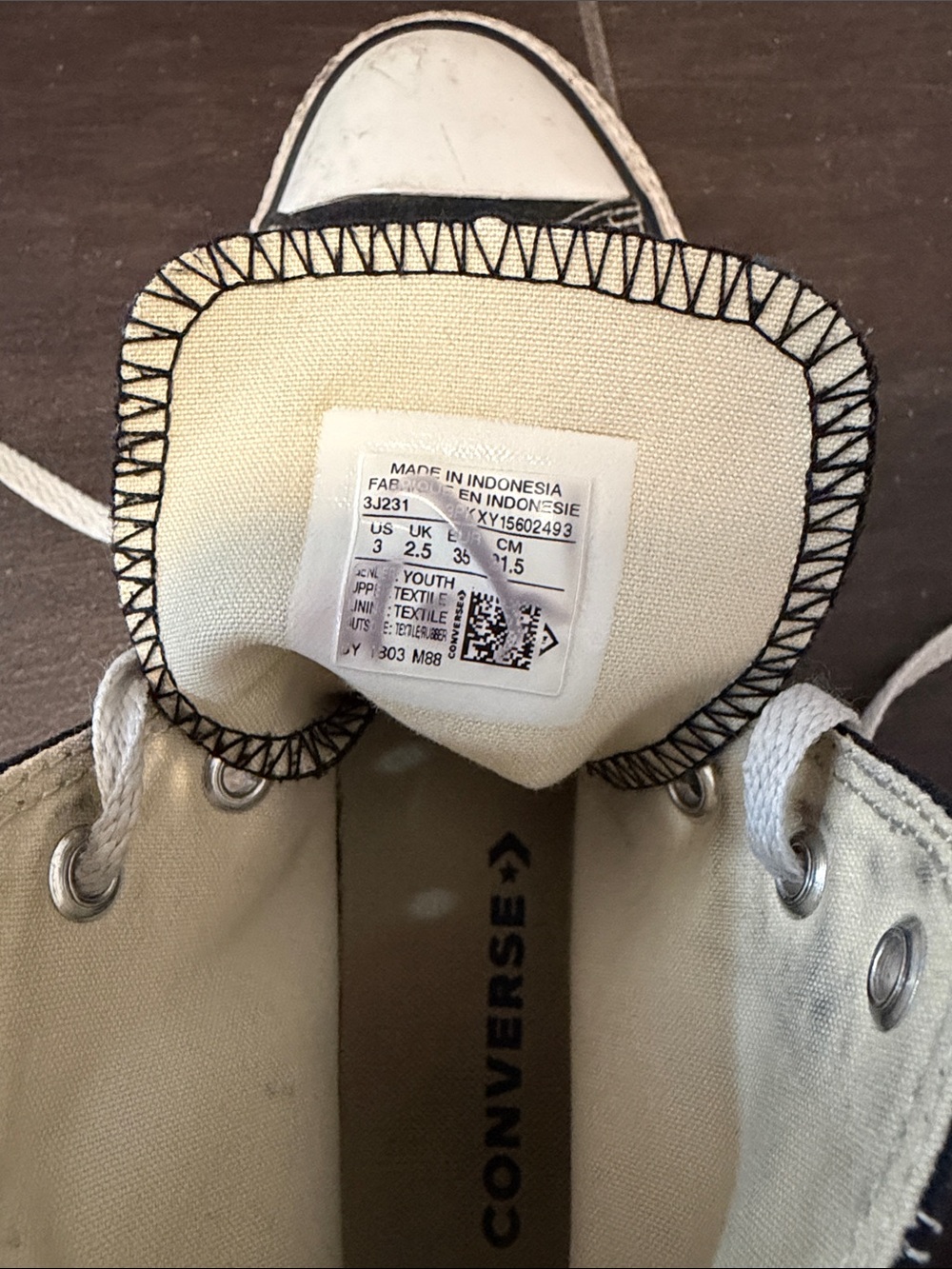 Converse Kids Black and White High-Top Canvas Sneakers - Picture 5 of 5